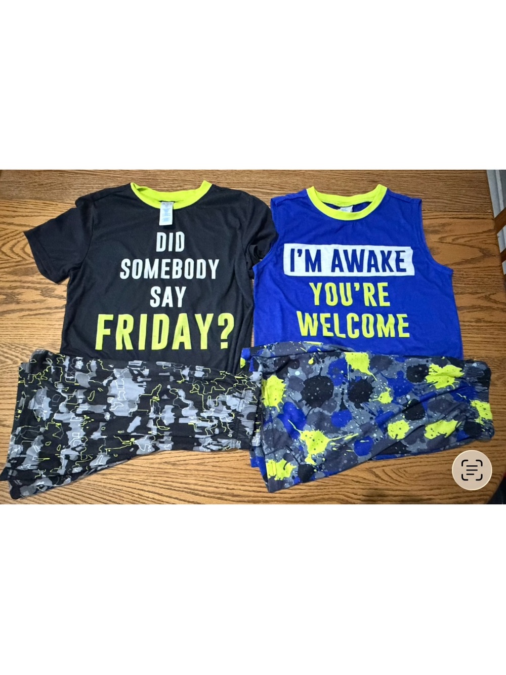 The Children's Place Neon Yellow, Royal Blue & Black Graphic Pajama 2-Pack